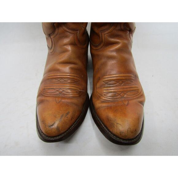 Justin Mens Size 8 D Brown Leather Cowboy Western Boots main image 10